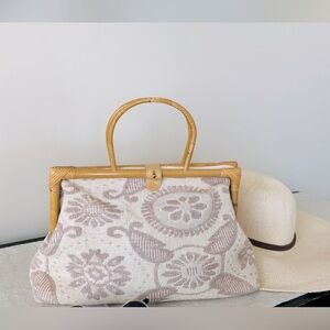 Empress Bag with Bamboo in Neutral Floral Tapestry